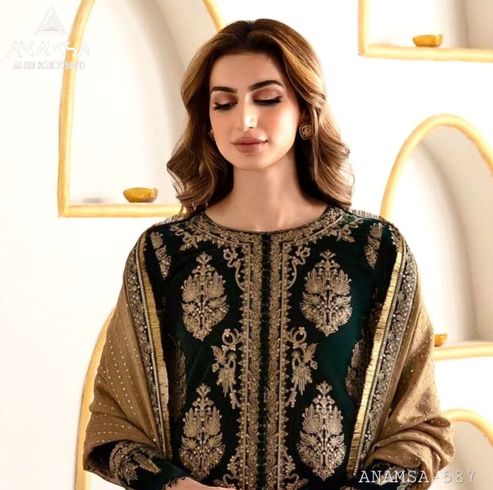 D No -587 Semi Stitched Anamsa